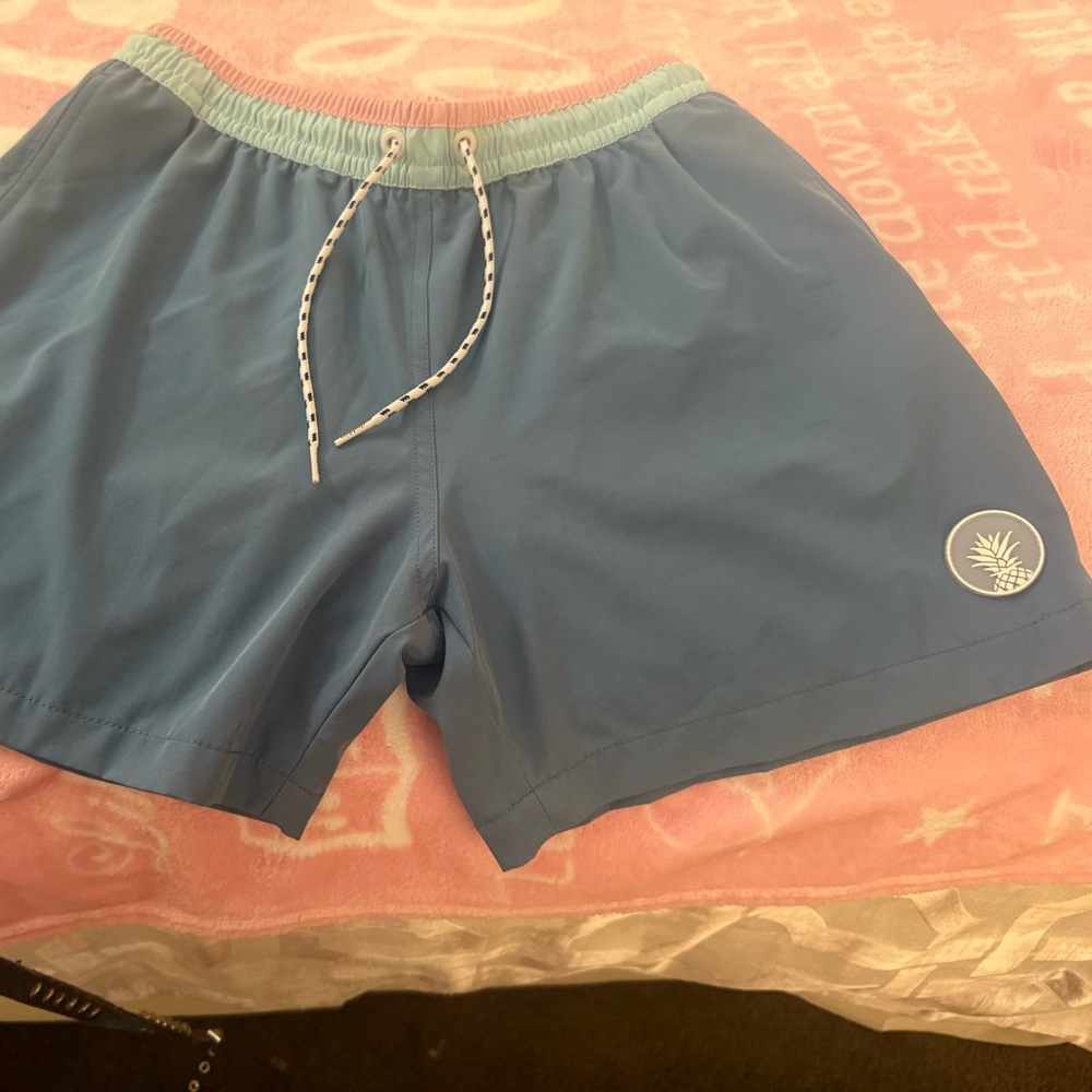 Chubbies Coral and blue Swim Shorts